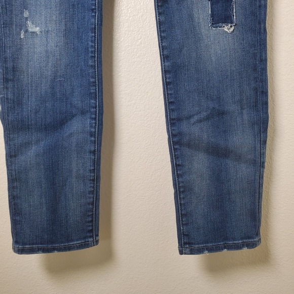 Anthropologie Pilcro and the Letterpress Patched Distressed Jeans Blue Size 32 - Picture 7 of 13